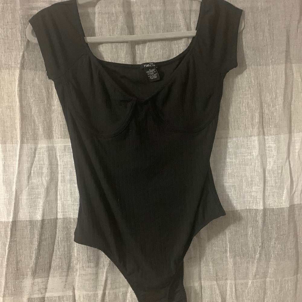 Ribbed Corset-Top Bodysuit